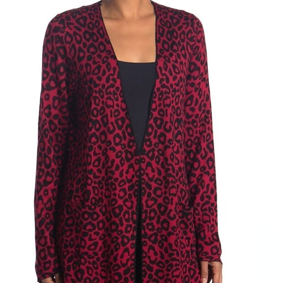 Joseph A Lightweight Doubleknit Sweater Modern Leopard - Picture 2 of 3